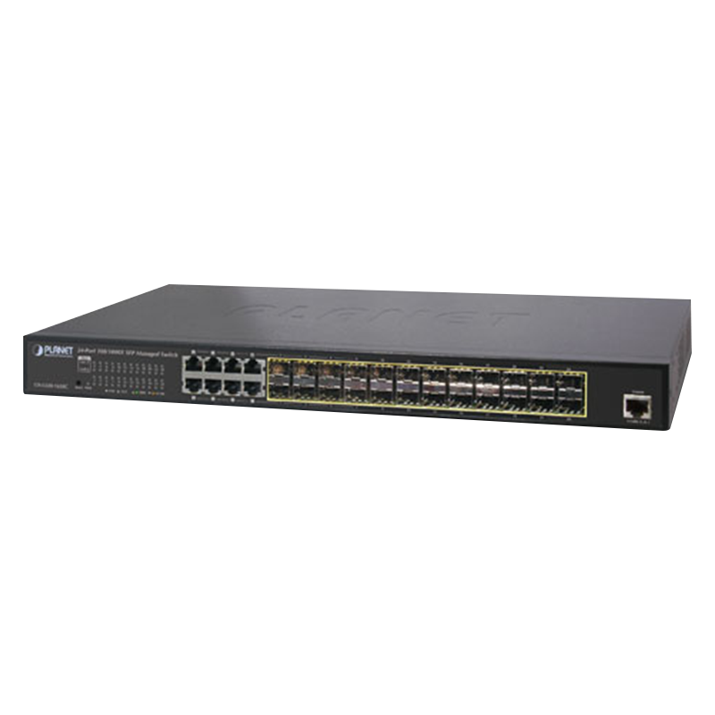 Switch Gestionable PLANET™ de 24 Puertos SFP + 8 Puertos TP Compartidos - L2+ (con Enrutado Estático L3)//PLANET™ 24-Port SFP + 8-Port Shared TP Managed Switch - L2+ (L3 Static Routing)