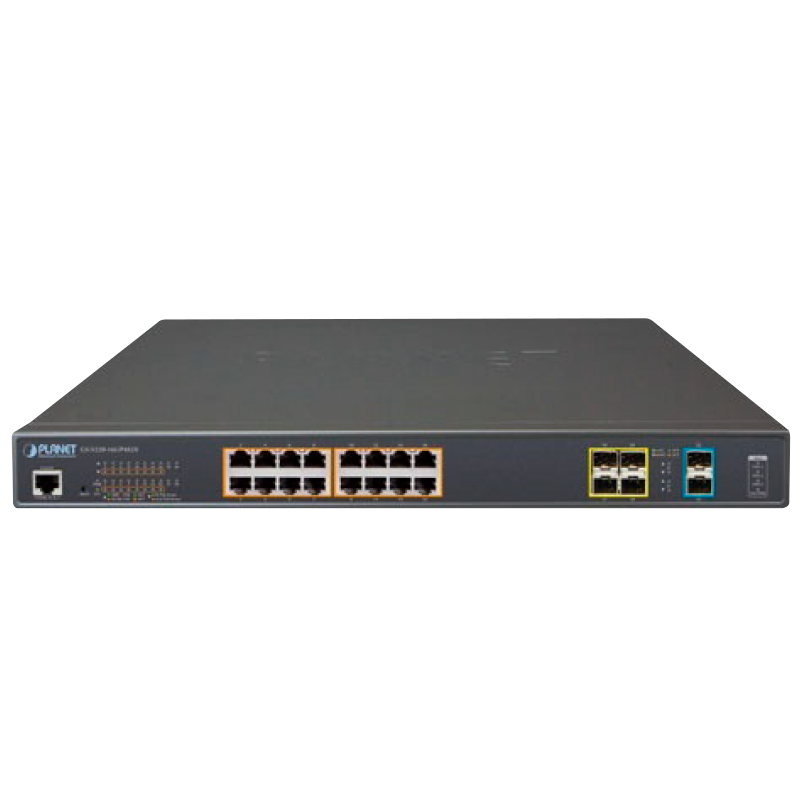 Switch Gestionable PLANET™ de 16 Puertos Ultra PoE + 4 Puertos  SFP + 2 Puertos 10G SFP+ - L3 (400W)//PLANET™ 16-Port Ultra PoE + 4-Port  SFP + 2-Port 10G SFP+ Managed Switch - L3 (400W)