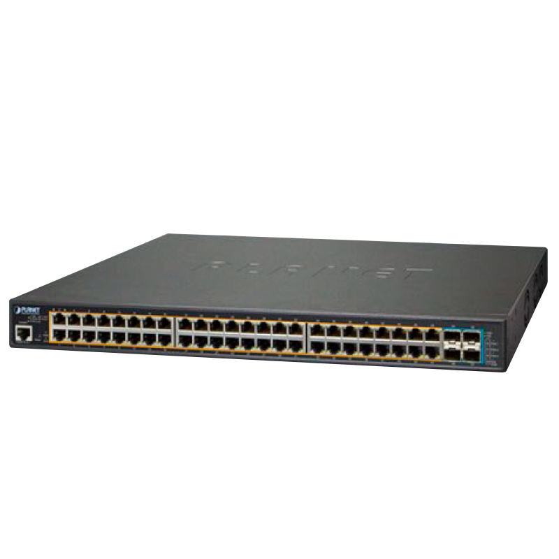 Switch Gestionable PLANET™ de 48 Puertos 802.3at PoE+ & 4 Puertos 10G SFP+ - L3 (400W)//PLANET™ 48-Port 802.3at PoE+ & 4-Port 10G SFP+ Managed Switch - L3 (400W)