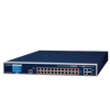 Switch Gestionable PLANET™ 24 Puertos UltraPoE & 4 Puertos 10G SFP+ con Pantalla Táctil LCD - L2+/L4 con Enrutado Estático L3 (600W)//PLANET™ 24-Port 10/100/1000T 802.3bt PoE + 2-Port 10GBASE-T + 2-Port 10G SFP+ Managed Switch with LCD Touch Screen and Redundant Power - L3 (600W)