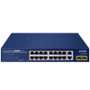 Switch Gigabit PLANET™ de 16 Puertos PoE+ (+2 TP, +2 SFP) - 185W//PLANET™ 16-Port 10/100/1000T 802.3at PoE + 2-Port 10/100/1000T + 2-Port 1000X SFP Desktop Switch - 185W