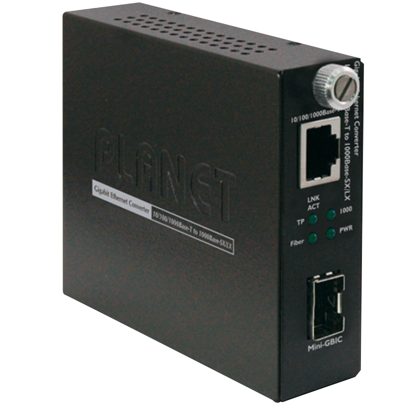 Conversor de Medios Inteligente PLANET™ de 10/100/1000Base-T a 1000Base-LX / SX (mini-GBIC, SFP)//PLANET™ 10/100/1000Base-T to 1000Base-LX/SX (mini-GBIC, SFP) Smart Media Converter