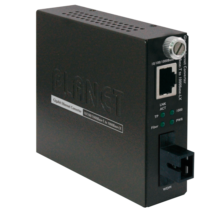 Conversor de Medios Inteligente PLANET™ de 10/100/1000Base-T a 1000Base-LX (WDM) - TX: 1310nm - 60km//PLANET™ 10/100/1000Base-T to 1000Base-LX (WDM) Smart Media Converter (TX:1310nm-60km)