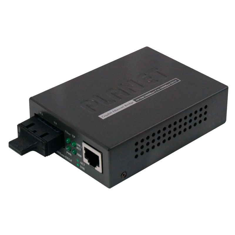 Conversor PLANET™ de Gigabit Ethernet a Fibra (1 x SC, MultiModo) - 550m//PLANET™ 10/100/1000BASE-T to 1000BASE-SX/LX (1 x SC, Multi Mode) Gigabit Media Converter - 550m