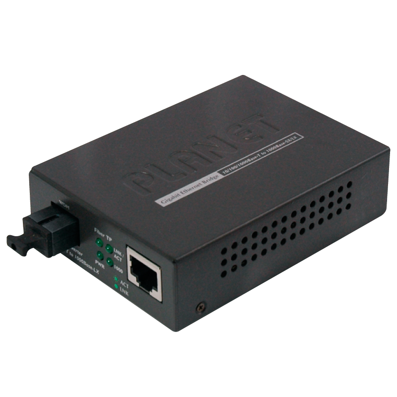 Conversor PLANET™ de Gigabit Ethernet a Fibra (1 x WDM SC) - 60Km//PLANET™ 10/100/1000BASE-T to 1000BASE-SX/LX (WDM SC) Gigabit Media Converter - 60Km