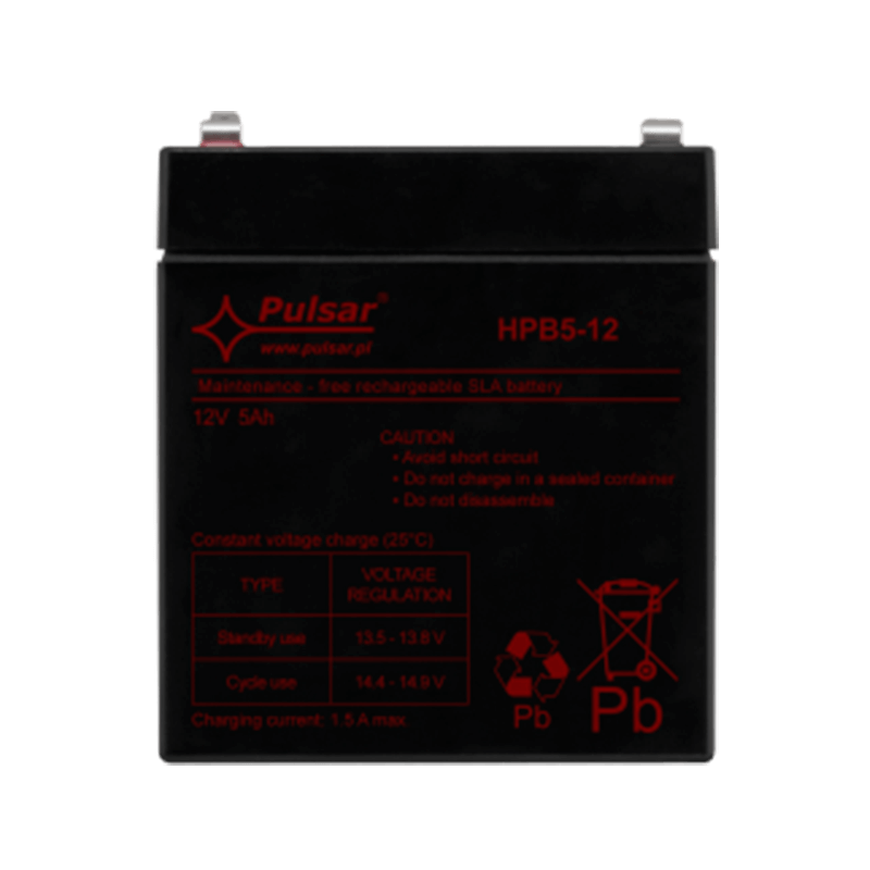 Batería PULSAR® Serie HPB 5.0 Ah (Duración 5-8 Años)//PULSAR® HPB Serie 5.0 Ah Battery (5-8 Years Lifespan)