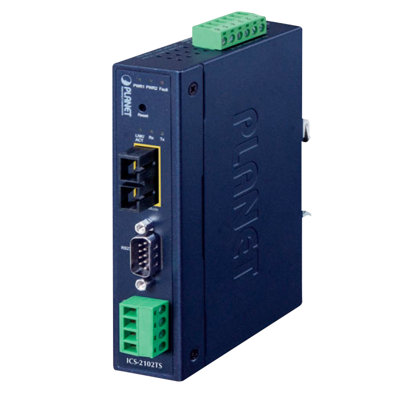 Servidor de Dispositivos Serie PLANET™ RS232 / RS422 / RS485 (1 x 100FX SC, Mono-Modo) - 30 km//PLANET™  RS232/RS422/RS485 Serial Device Server (1 x 100FX SC, Single Mode)- 30km