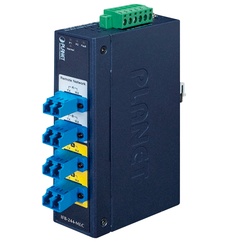 Switch Industrial para Bypass de Fibra PLANET™ de 2 Canales Multi-Modo (4 x Duplex LC)//PLANET™ Industrial 2-Channel Multimode Optical Fiber Bypass Switch (4 x Duplex LC)