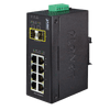 Switch Gigabit Industrial PLANET™ de 8 Puertos (+2 SPF) - Carril DIN//PLANET™ Industrial 8-Port 10/100/1000T + 2 1000X SFP Ethernet Switch - DIN Rail