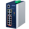 Switch Industrial Gestionable PLANET™ de 8 Puertos 802.3at PoE+ + 2 Puertos  10/100/1000T + (+2 SFP) - Capa 2 - Carril DIN (240W)//PLANET™  Industrial 8-Port 10/100/1000T 802.3at PoE + 2-Port 10/100/1000T + 2-Port 100/1000X SFP Managed Switch (Din Rail) - L2 (240W)