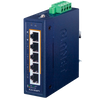 Switch Ethernet industrial Compacto PLANET™ de 4 x 10/100/1000T 802.3at PoE+ y 1 x 10/100/1000T - Carril Din (120W) - Capa 2//PLANET™ Compact Industrial 4-Port 10/100/1000T 802.3at PoE + 1-Port 10/100/1000T Ethernet Switch