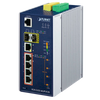 Switch Industrial Gestionable PLANET™ de 4 Puertos 802.3bt PoE + 1 Puerto 10/100/1000T (+2 SFP) - Capa 2+ - Carril DIN (240W)//PLANET™ Industrial 4-Port 10/100/1000T 802.3bt PoE + 1-Port 10/100/1000T + 2-Port 100/1000X SFP Managed Switch (Din Rail) - L2+ (240W)