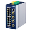 Switch Gestionable Industrial PLANET™ de 16 Puertos (+4 SFP) Carril DIN - Capa 3//PLANET™ Industrial L3 16-Port 10/100/1000T + 4-Port 100/1000X SFP Managed Ethernet Switch - DIN Rail