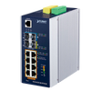 Switch Industrial Gestionable PLANET™ de 8 Puertos 802.3bt PoE (+2 SFP) Carril DIN - L3 (360W)//PLANET™ Industrial 8-Port 10/100/1000T 802.3bt PoE (+2 SFP & 2 10G SFP+) Managed Switch (Din Rail) - L3 (360W)
