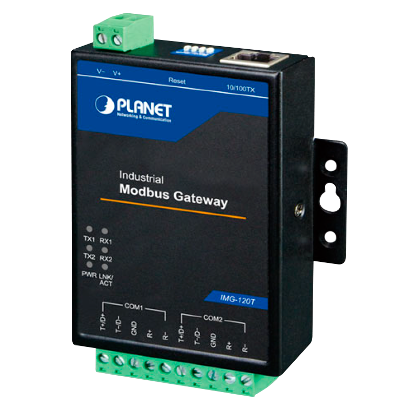 Gateway Industrial PLANET™ de 2 Puertos RS422/485 Serial a Ethernet Modbus//PLANET™ Industrial 2-port RS422/485 Serial to Ethernet Modbus Gateway