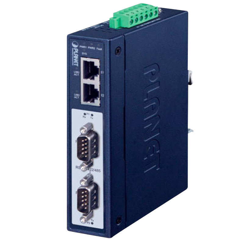 Gateway Modbus Industrial PLANET™ de 2 Puertos RS232/422/485//PLANET™ Industrial 2-Port RS232/422/485 Modbus Gateway