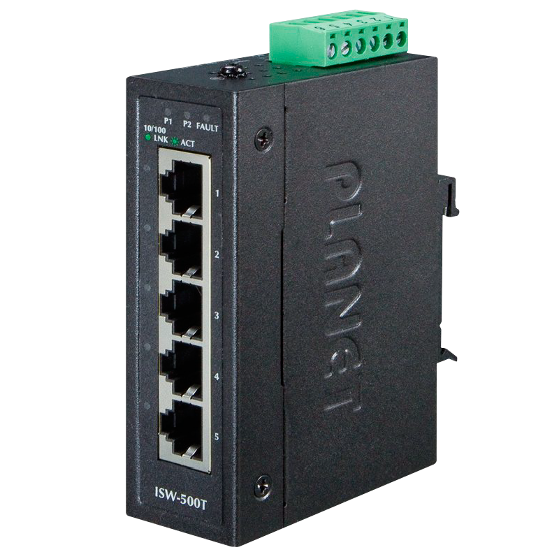 Switch Compacto Industrial PLANET™ de 5 Puertos 10/100TX//PLANET™ Industrial 5-Port 10/100TX Compact Ethernet Switch
