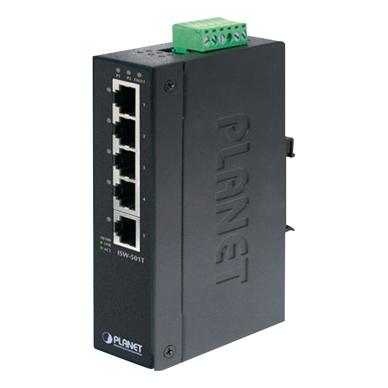 Switch Industrial PLANET™ de 4 Puertos - Carril DIN//PLANET™ 5-Port 10/100TX Industrial Fast Ethernet Switch - DIN Rail