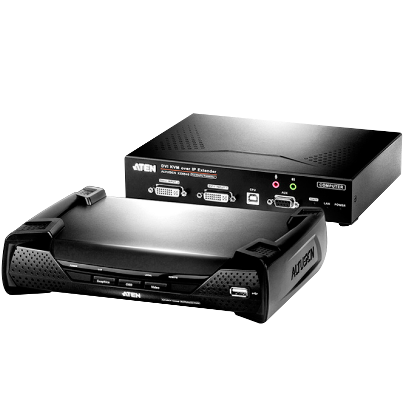 Extensor KVM ATEN™ KE6940-AX-G por IP DVI-I Dual Display USB//ATEN™ KE6940-AX-G USB DVI-I Dual Display KVM Over IP Extender 