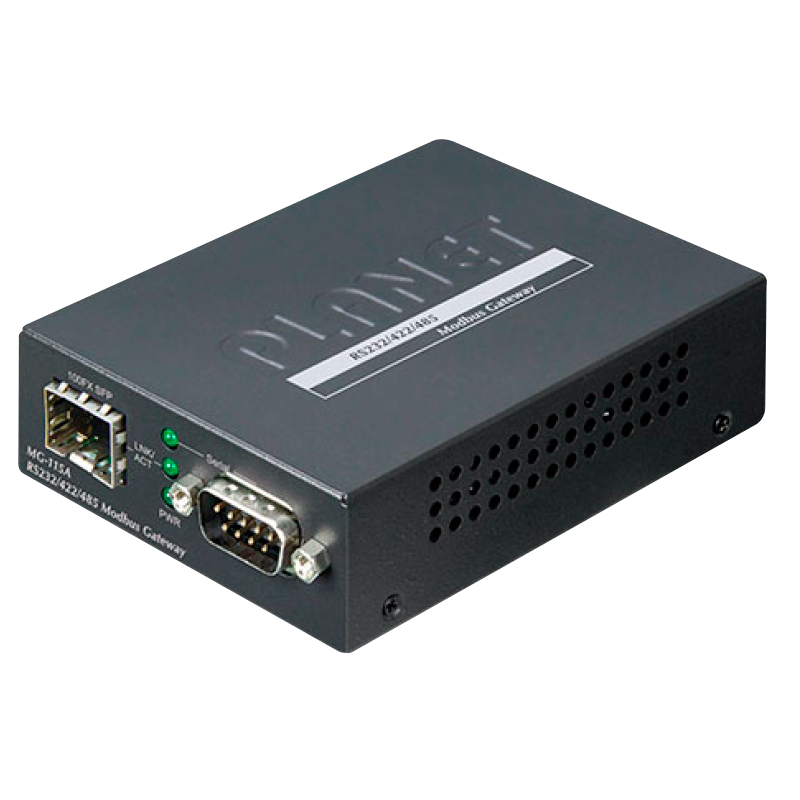 Gateway Modbus PLANET™ RS232/422/485 de 1 Puerto con SFP 100BASE-FX de 1 Puerto//PLANET™ 1-port RS232/422/485 Modbus Gateway with 1-Port 100BASE-FX SFP