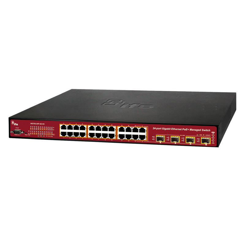 Switch Gigabit Gestionable PoE+ UTC™ IFS® de 24 Puertos (+4 SFP) Capa 2 - 380W//UTC™ IFS® 24-Ports (+4 SFP) Gigabit PoE+ Managed Switch L2 - 380W