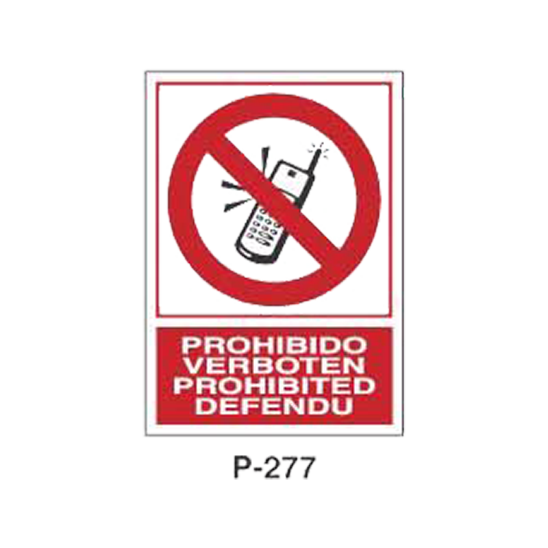 Placa de Prohibición y PCI Tipo 5 (Placa - Clase B)//Prohibition and Fire Signboard Type 5 (Plastic Sheet - Class B)