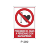 Placa de Prohibición y PCI Tipo 5 (Lámina - Clase A)//Prohibition and Fire Signboard Type 5 (Plastic Sheet - Class A)