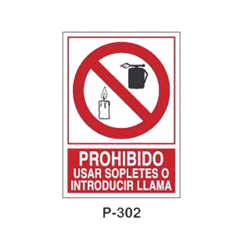 Placa de Prohibición y PCI Tipo 6 (Placa - Clase B)//Prohibition and Fire Signboard Type 6 (Plastic Sheet - Class B)