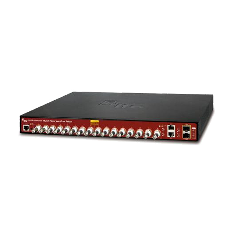 Conversor/Switch Gigabit PoE+ UTC™ IFS® con 16 Puertos Coaxiales (+2 Ethernet/SFP) - 380W//UTC™ IFS® 16-Ports Coax to Gigabit PoE+ Ethernet (2 Ethernet/SFP) Manageable Media Converter - 380W