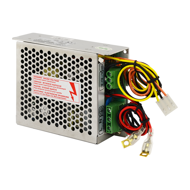 Fuente PULSAR® con Respaldo en Caja de Rejilla 13.8VDC/2.5Amp con Conectores Cableados//PULSAR® Buffered PSU in 13,8V / 2,5A Grid Box with Wired Connectors