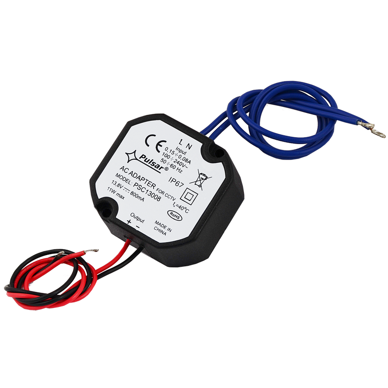 Fuente de Alimentación IP67 PULSAR® de 13.8VDC/0.8Amp (55 mm)//PULSAR® IP67 13.8V/0.8A/55MM Power Adapter