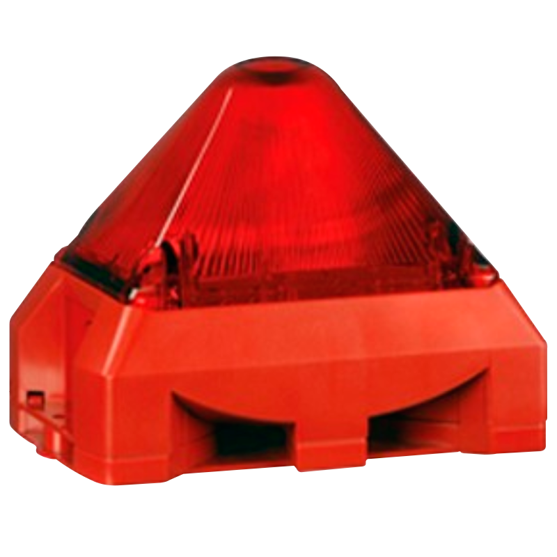 Flash Piramidal Grande PFANNENBERG™ con Lente Roja EN54/23//PFANNENBERG™ EN54/23 Large Pyramidal Flash with Red Lens