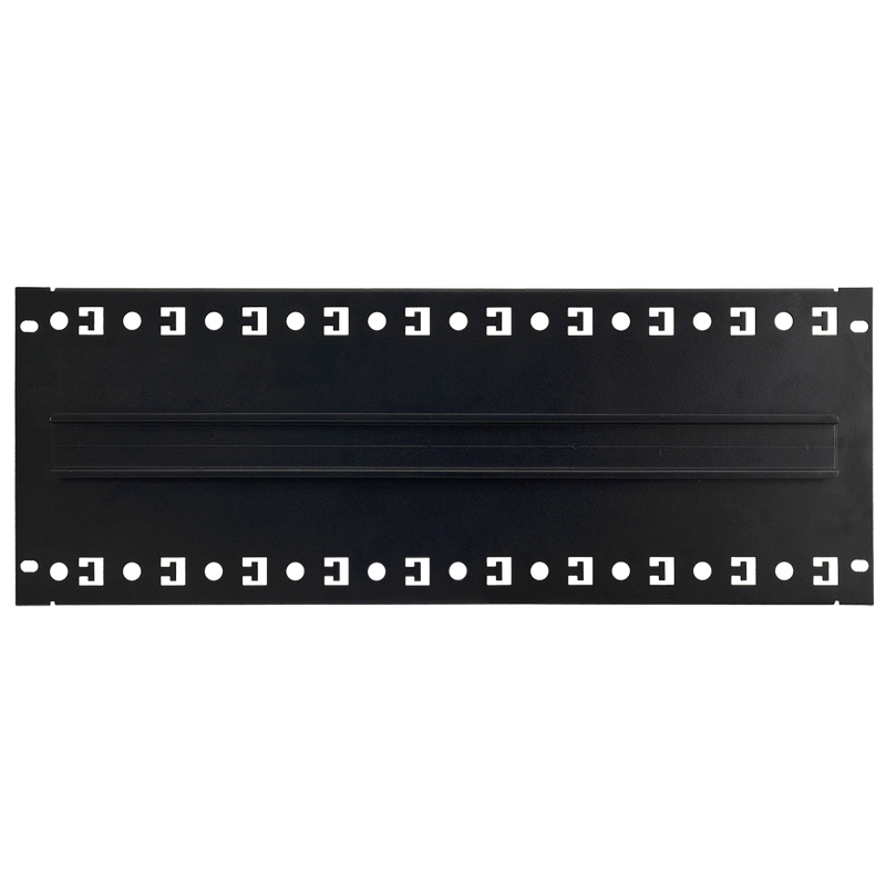 Placa de Sujeción de 4U para Carril DIN-TH35-24xS en Racks de 19"//4U Mounting Plate with DIN-TH35-24xS Rail for Rack 19" Cabinets