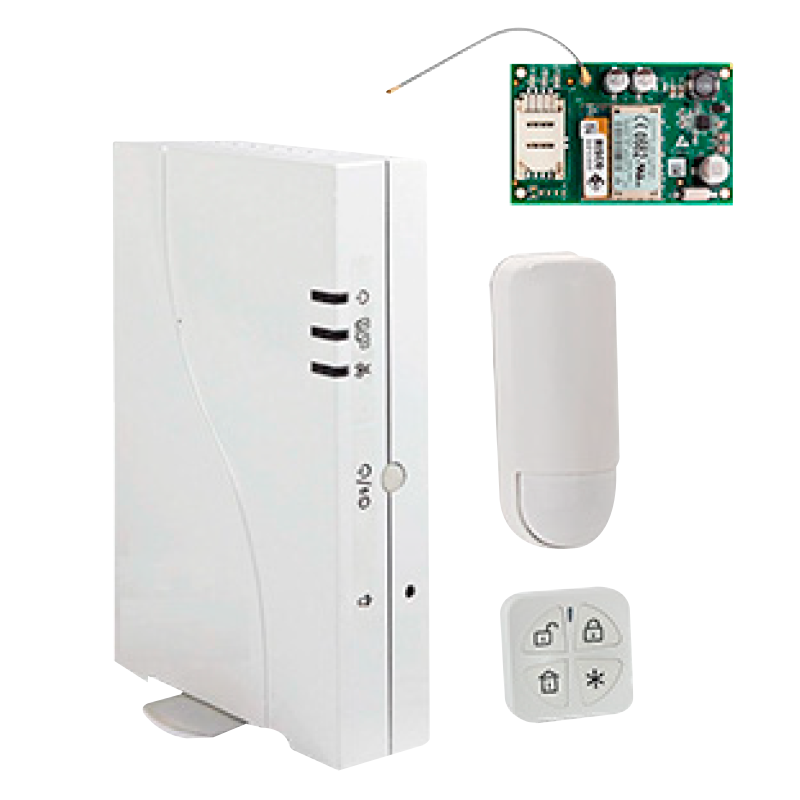 Kit Virtual RISCO™ WiComm™ con 1 PIR + GSM 2G + Mando PANDA - G2//Kit Virtual RISCO™ WiComm™ with 1 PIR + GSM 2G + PANDA Remote Control - G2