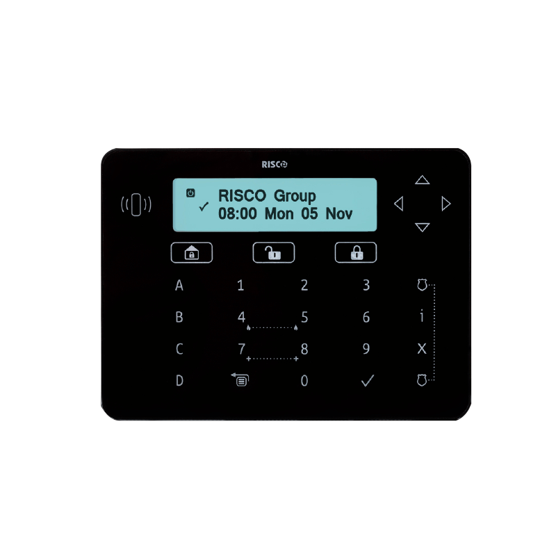 Teclado RISCO™ Elegant™ (Negro) con Lector 13.56 MHz - G3//RISCO™ Elegant™ Keypad (Black) with 13.56 MHz Reader - G3