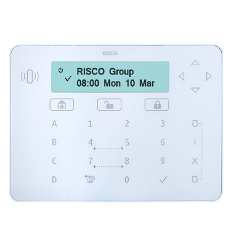 Teclado RISCO™ Elegant™ (Blanco) con Lector RFID - G3//RISCO™ Elegant™ Keypad (White) with RFID Reader - G3