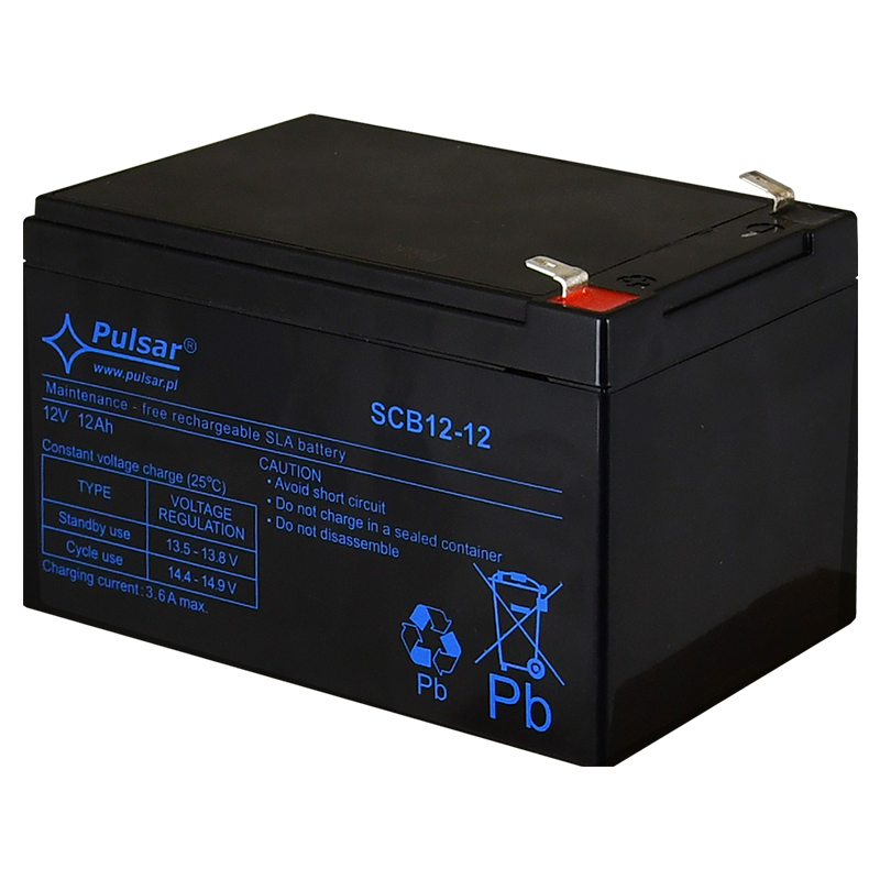 Batería PULSAR® Serie SCB 12VDC 12.0 Ah (Duración 3-5 Años)//PULSAR® SCB Serie 12 VDC/12.0Ah Battery (3-5 Years Lifespan)