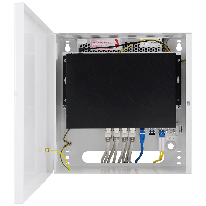Switch Gigabit PULSAR® de 8 Puertos (+2 TP/SFP) PoE+ para 8 Cámaras IP - 96W (en Caja Metálica)//PULSAR® 8-Port (+2 TP/SFP) PoE+ Gigabit Switch for 8 IP Cameras - 96W (In Enclosure)
