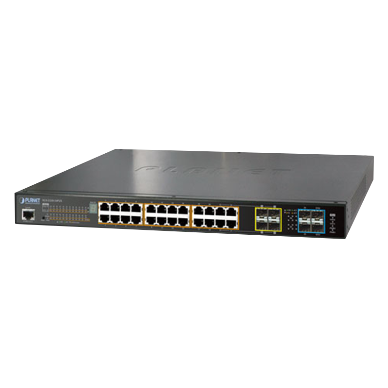 Switch Gestionable Apilable PLANET™ 24 Puertos 802.3at PoE+ & 2 Puertos 10G SFP+ (440W) - L2+ con Enrutado Estático L3 (220W)//PLANET™ 24-Port 802.3at PoE+ & 2-Port 10G SFP+ Stackable Managed Switch (440W) - L2+ (L3 Static Routing)