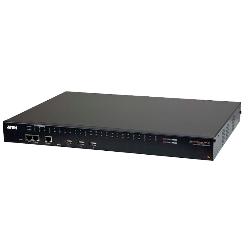 Servidor de Consola Serie ATEN™ por IP de 48 puertos con puerto de red y fuente de alimentación redundantes//ATEN™ 48-Port Serial Console Server with Dual Power/LAN