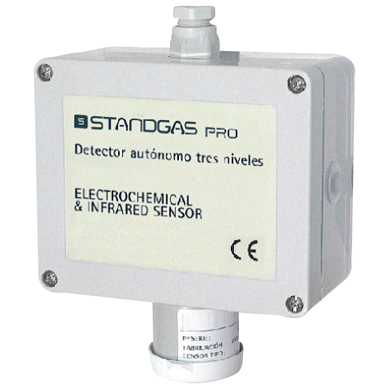 Detector Autónomo Standgas™ PRO O2 0-25% con Módulo de 3 Relés//Standgas™ PRO O2 0-25% Standalone Detector with 3 Relay Module