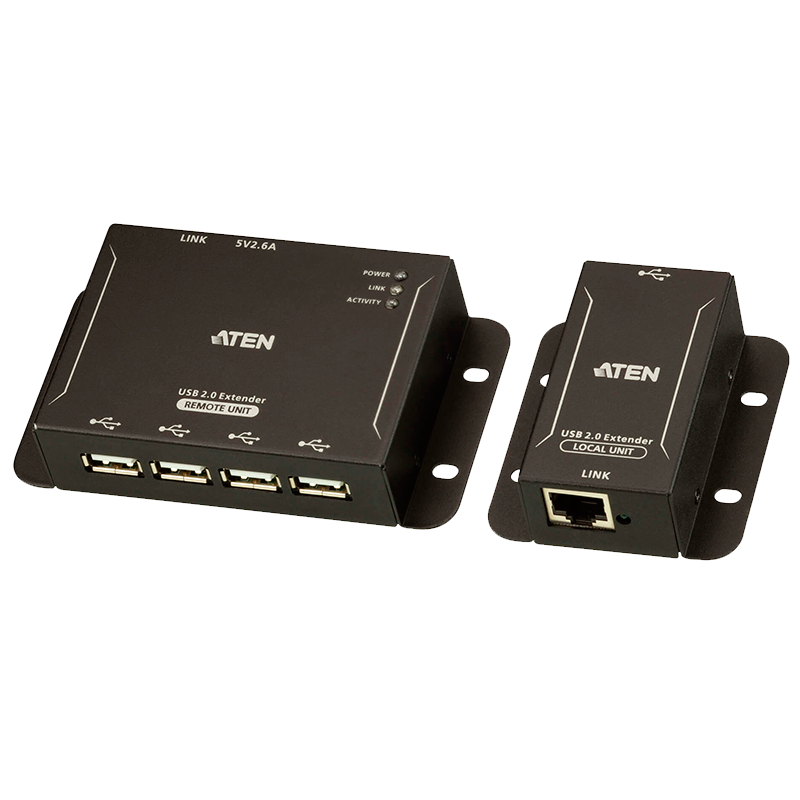 Extensor USB 2.0 ATEN™ por Cat 5 con hub de cuatro puertos (hasta 50 m)//ATEN™ 4-Port USB 2.0 CAT 5 Extender (up to 50m)