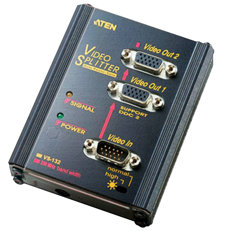 Distribuidor Encastrable VGA ATEN™ de 2 puertos (350MHz)//ATEN™ 2-Port VGA Splitter Wall Plate (350MHz) 