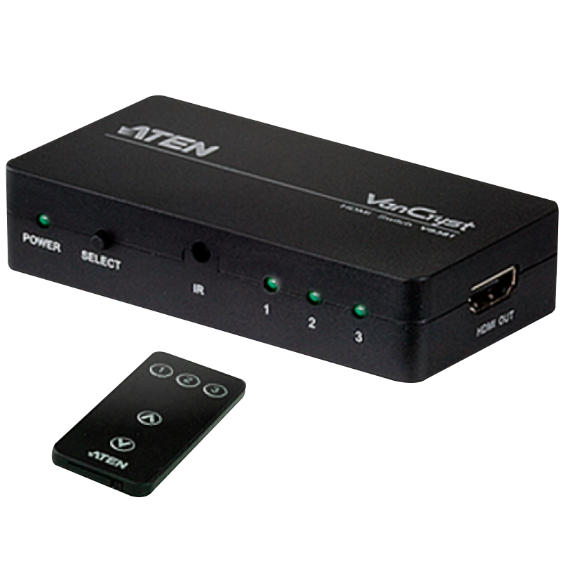 Switch HDMI ATEN™ de 3 puertos//ATEN™ 3-Port HDMI Switch