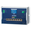 Switch Industrial Gestionable PLANET™ de Montaje en Pared con Pantalla Táctil LCD de 8 x 10/100/1000T 802.3bt PoE+ y 2 x 1G/2.5G SFP - Capa L2+/L2 - Carril Din (720W)//PLANET™  Industrial L2+ 8-Port 10/100/1000T 802.3bt PoE + 2-Port 1G/2.5G SFP Wall-mount Managed Switch with LCD Touch Screen - L2+/L2 (720W)
