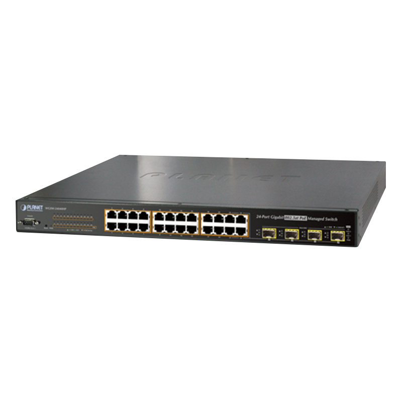 Switch Gigabit Gestionable PoE+ PLANET™ de 24 Puertos (+4 TP/SFP) Capa 2+ - 220W//PLANET™ 24-Ports (+4 TP/SFP) PoE+ Gigabit Manageable L2+ Switch - 220W